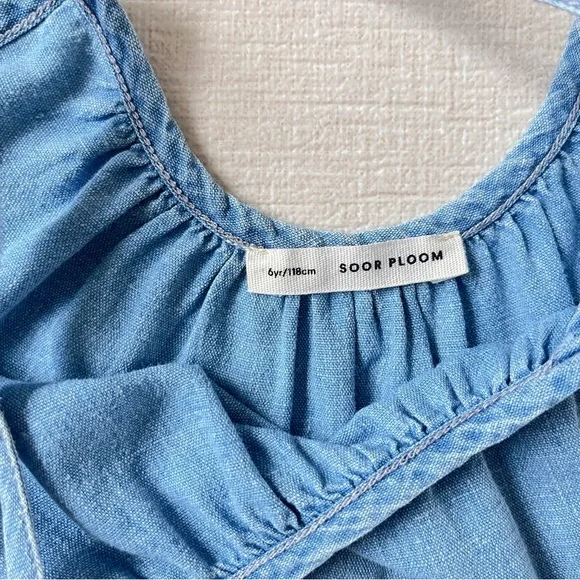 Soor Ploom chambray birdie 6Y - Picture 2 of 3